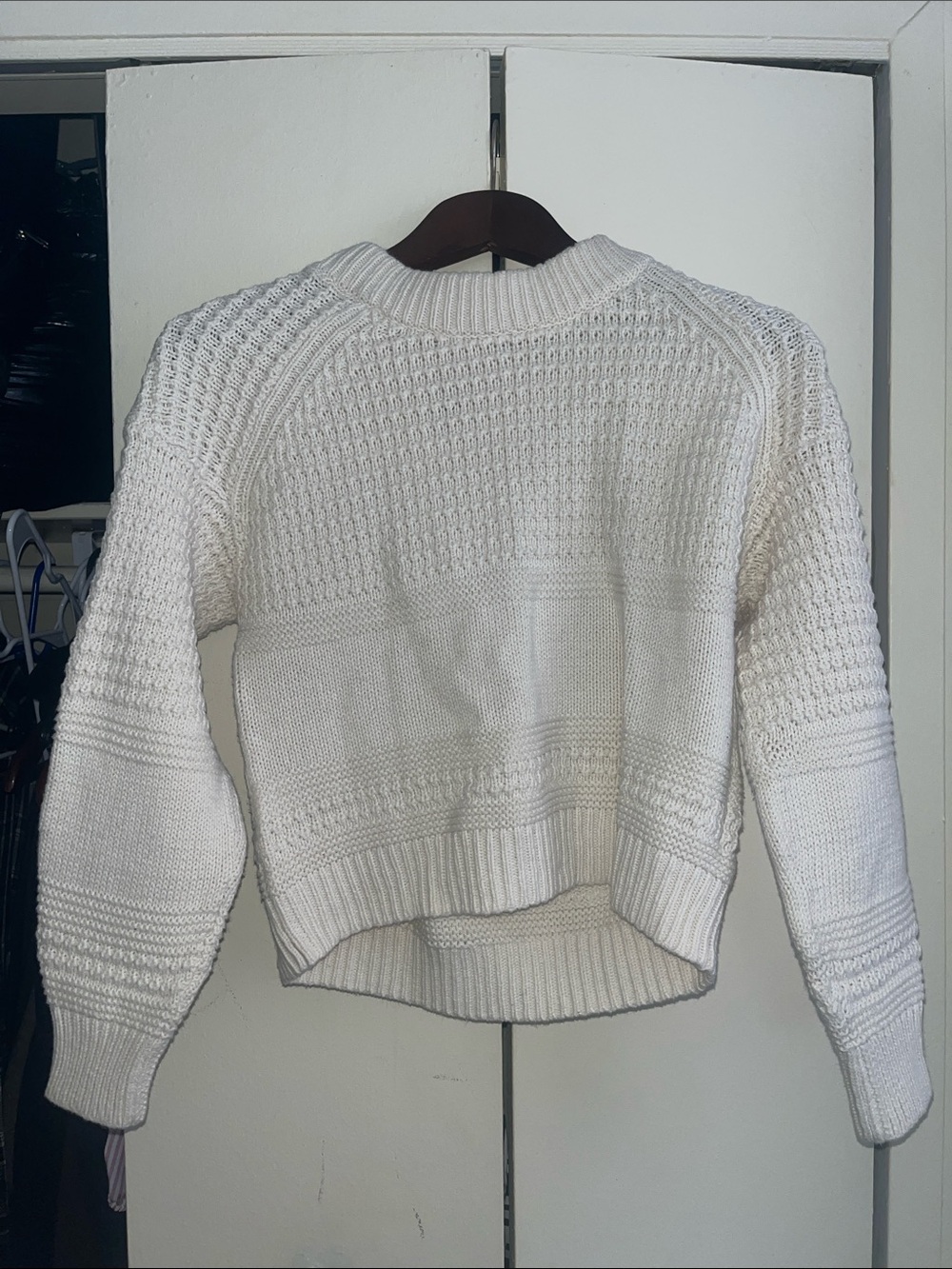 Target White Textured Crew Neck Sweater